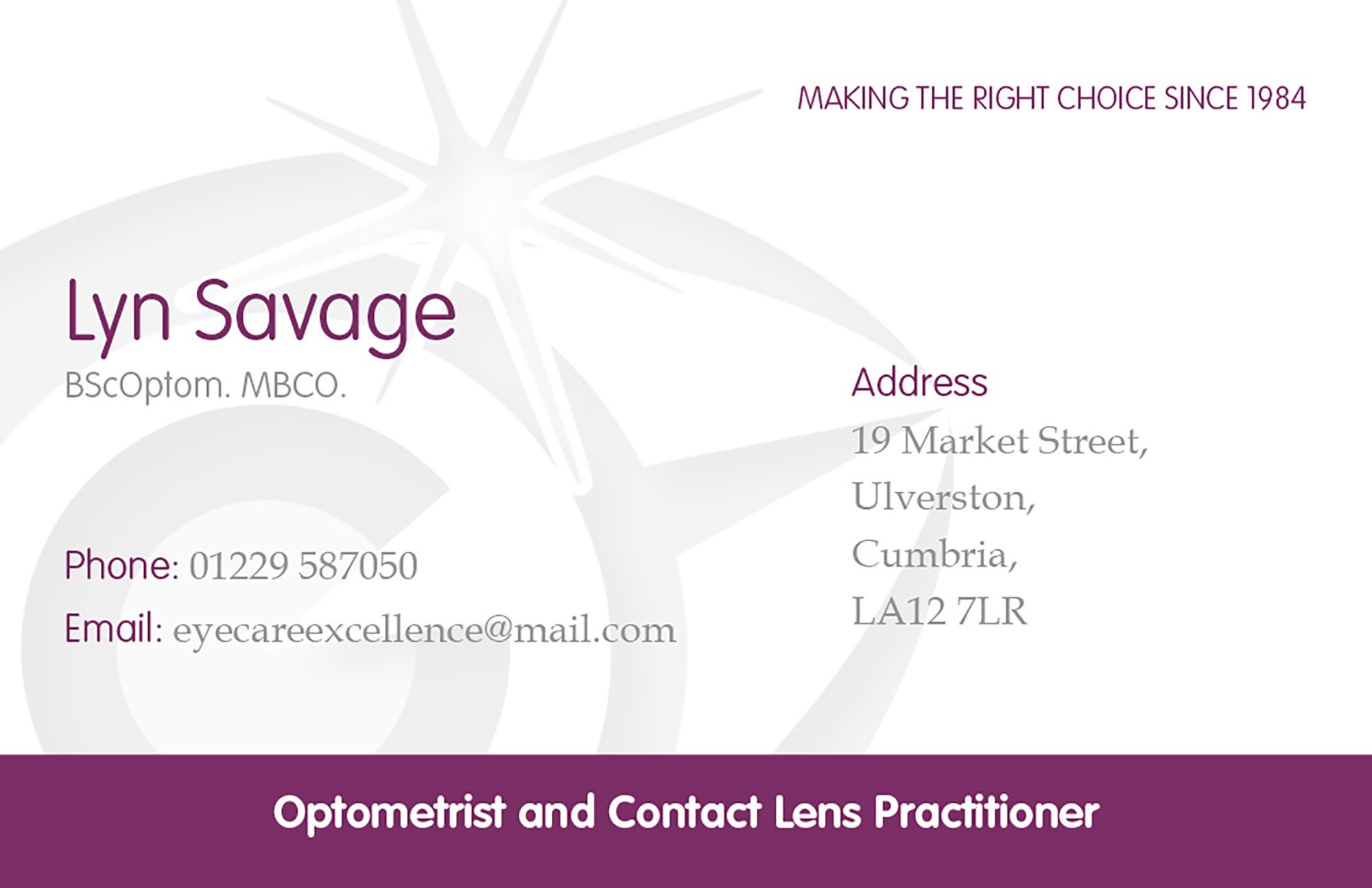 Branding design for Eye Care Excellence detail