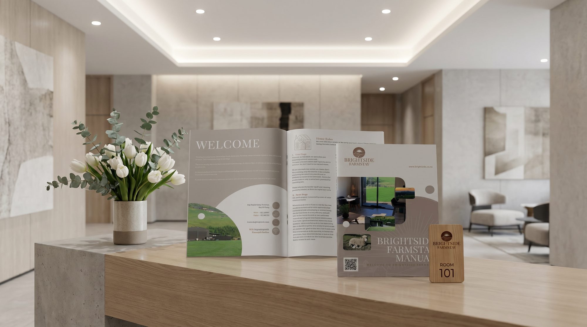 Brochure design for Brightside Farmstay detail
