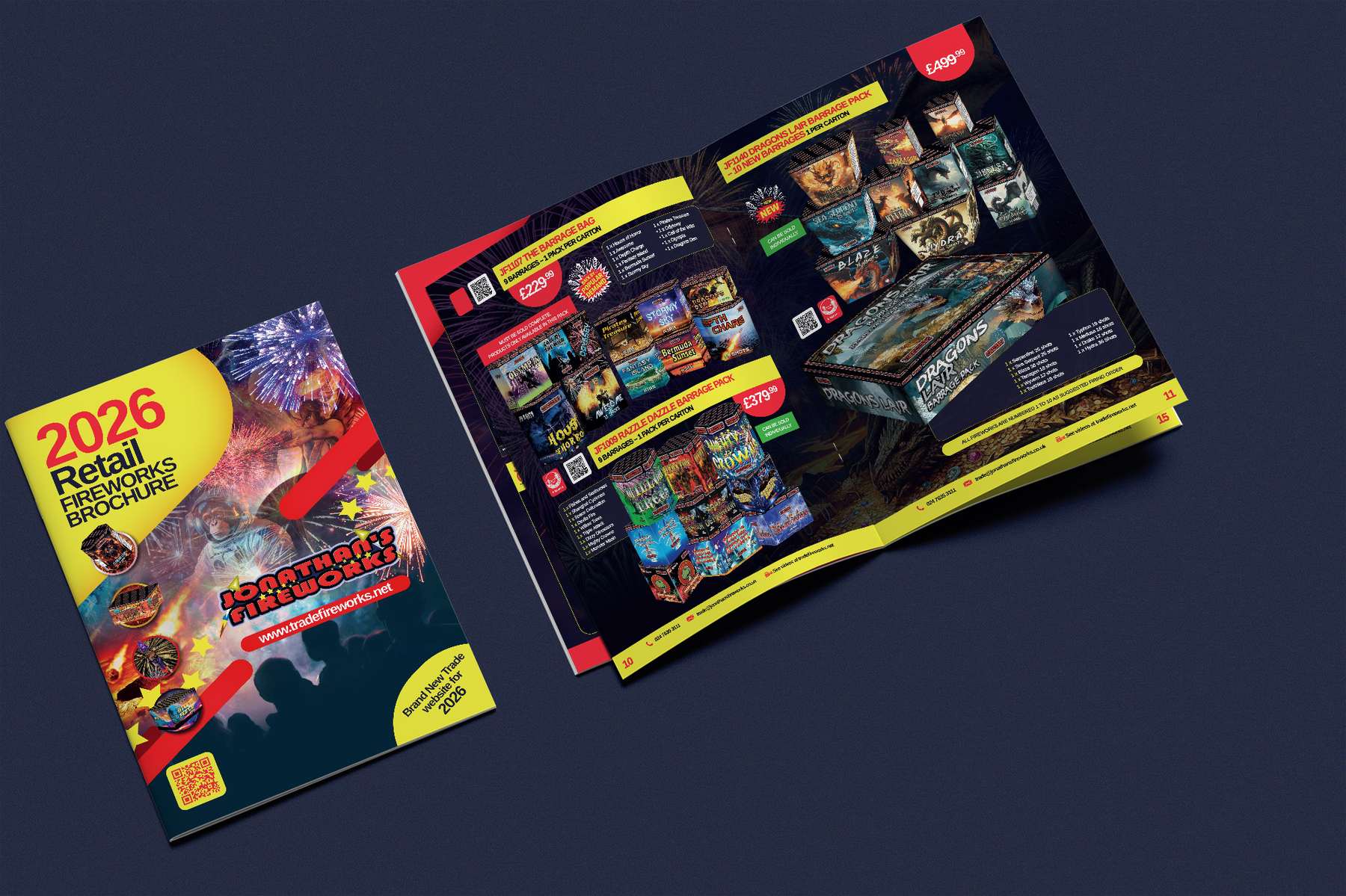 Brochure design for Jonathan's Fireworks detail