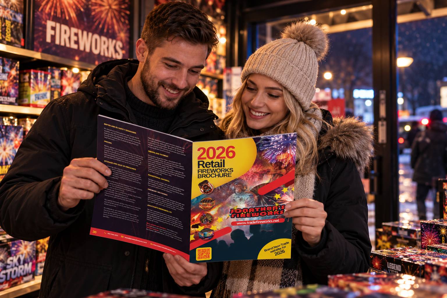 Brochure design for Jonathan's Fireworks detail