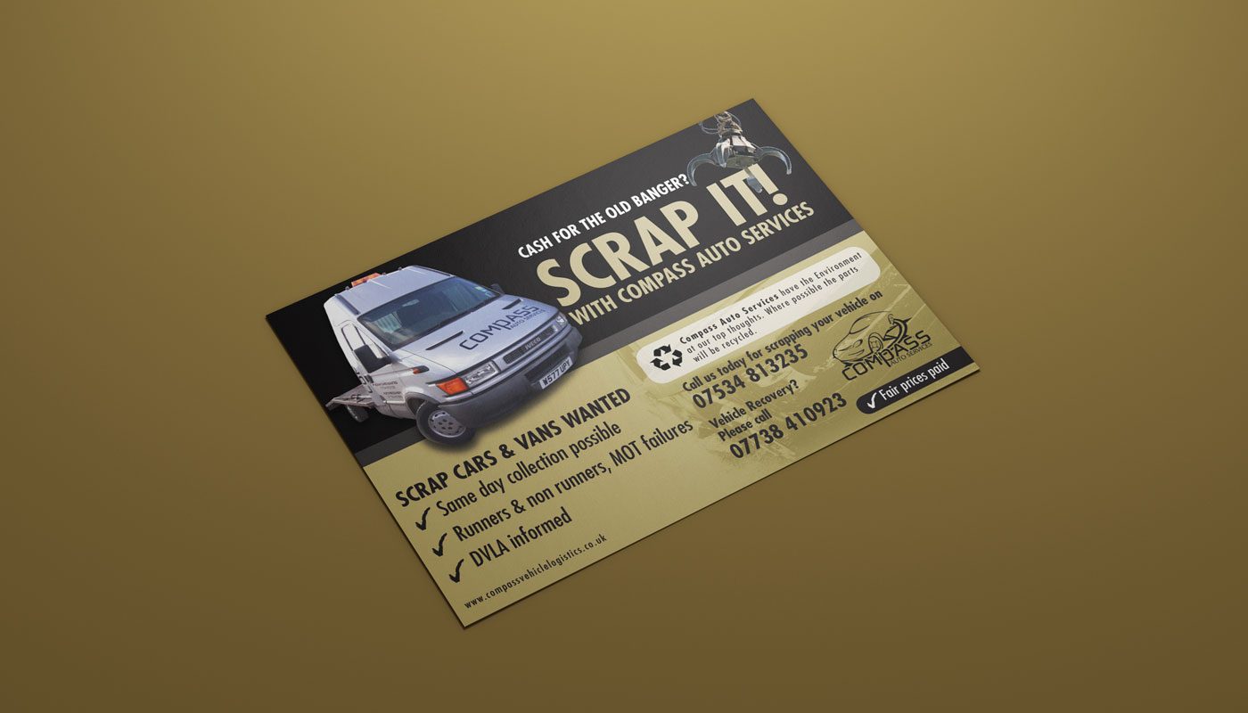 Flyer design for Compass Auto Services detail