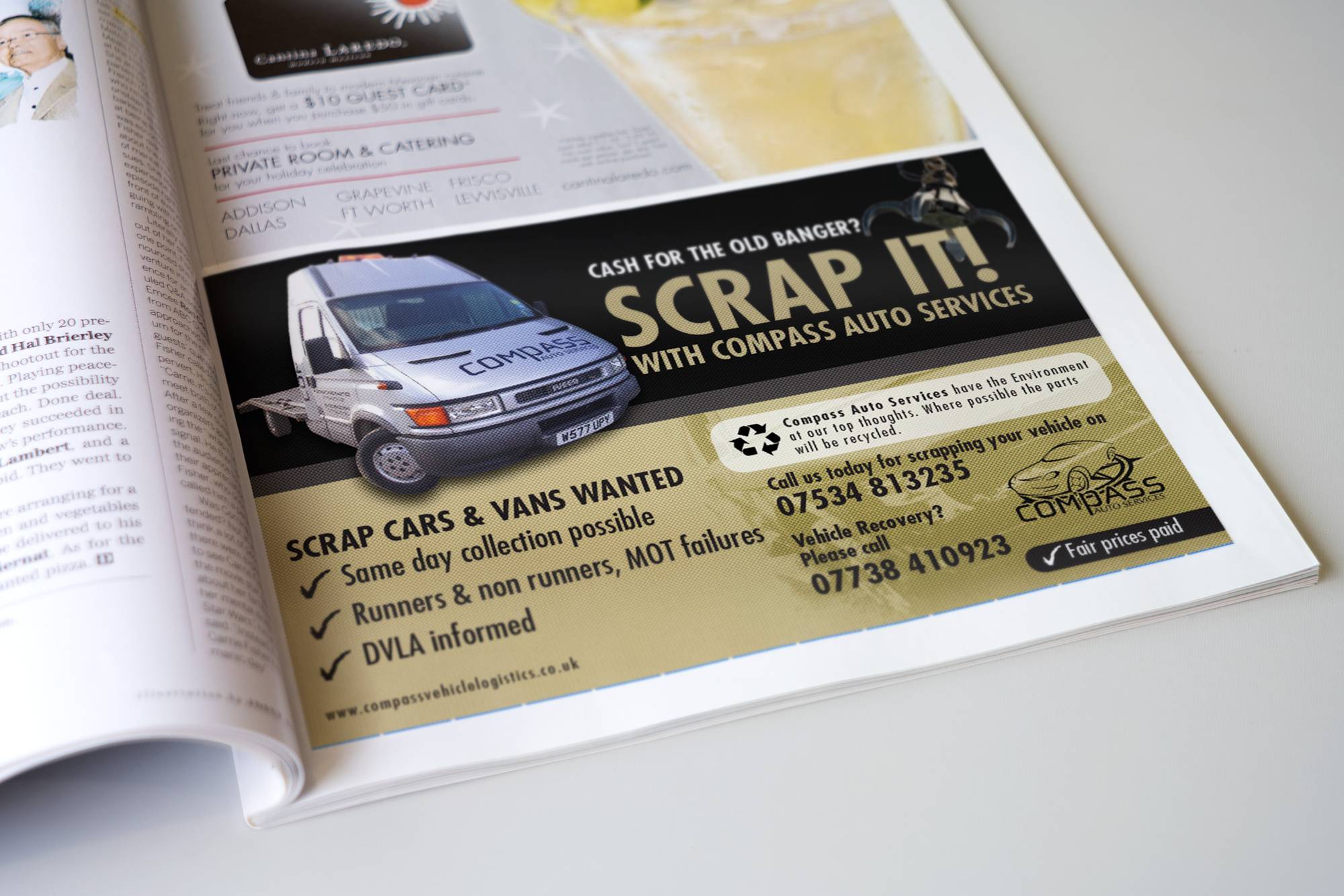 Flyer design for Compass Auto Services