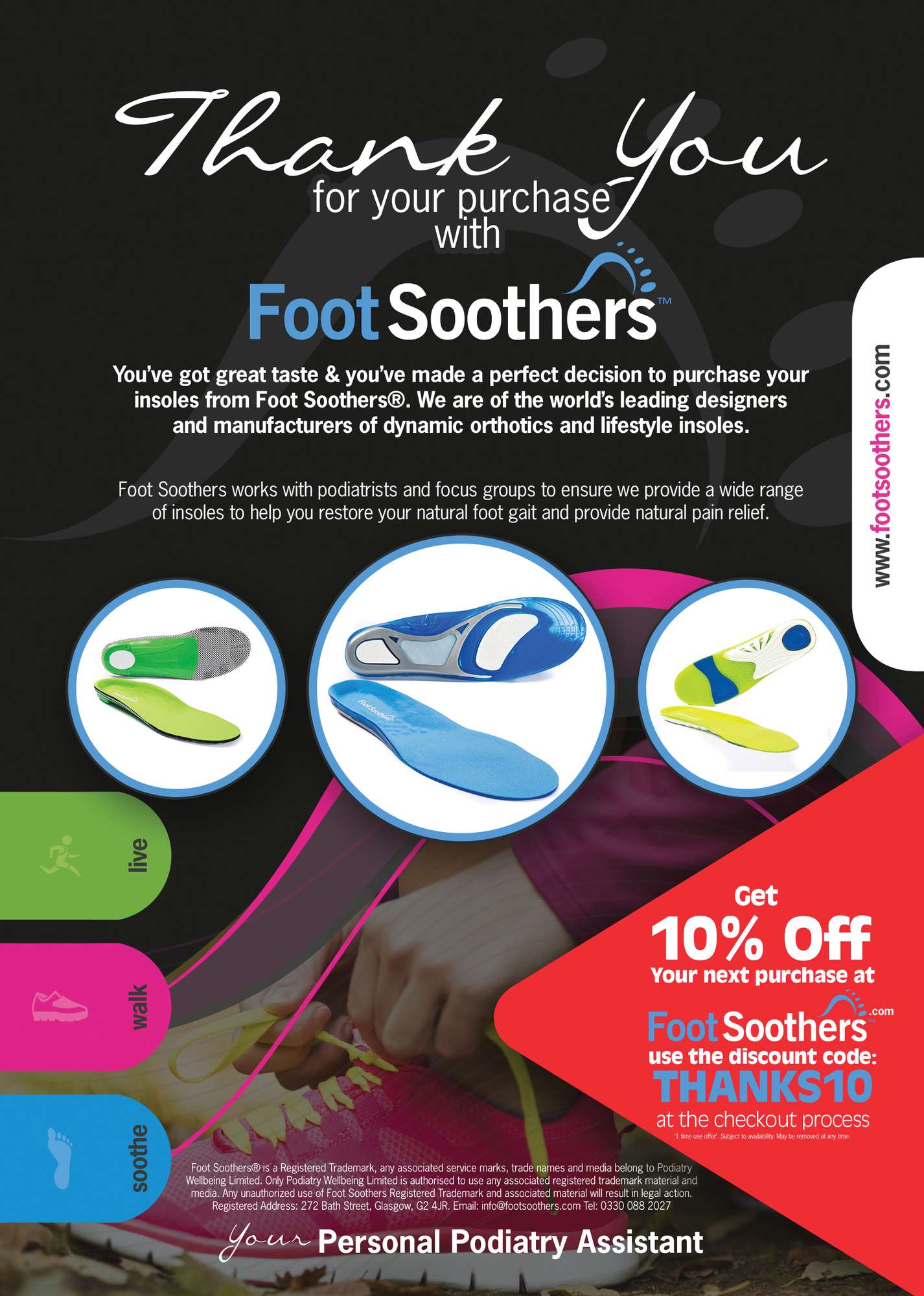 Flyer design for Foot Soothers detail