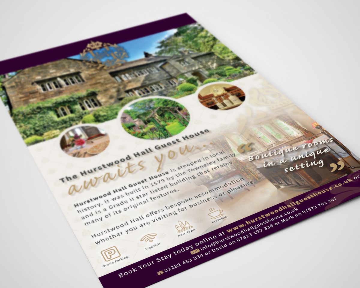Flyer design for Hurstwood Hall detail