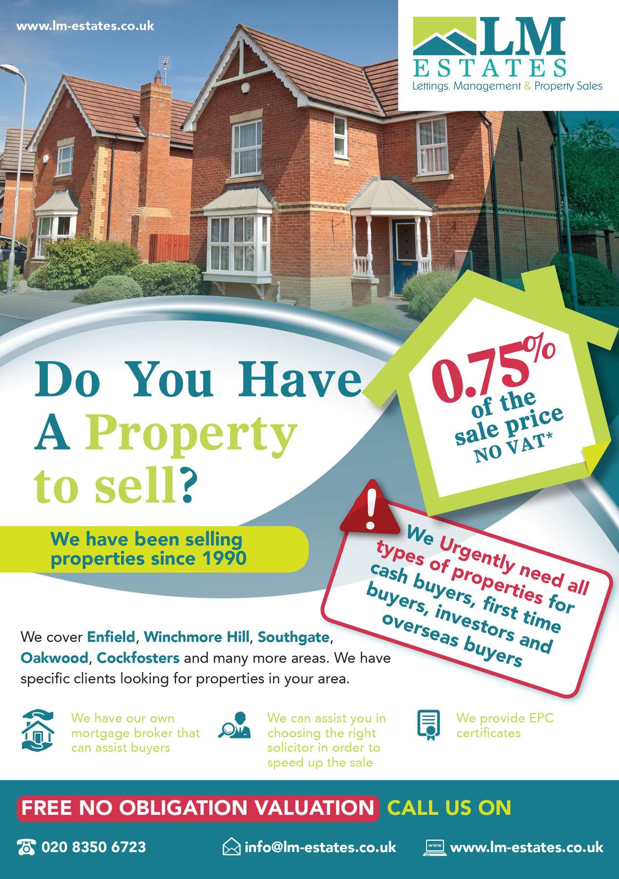 Flyer design for LM Estates detail