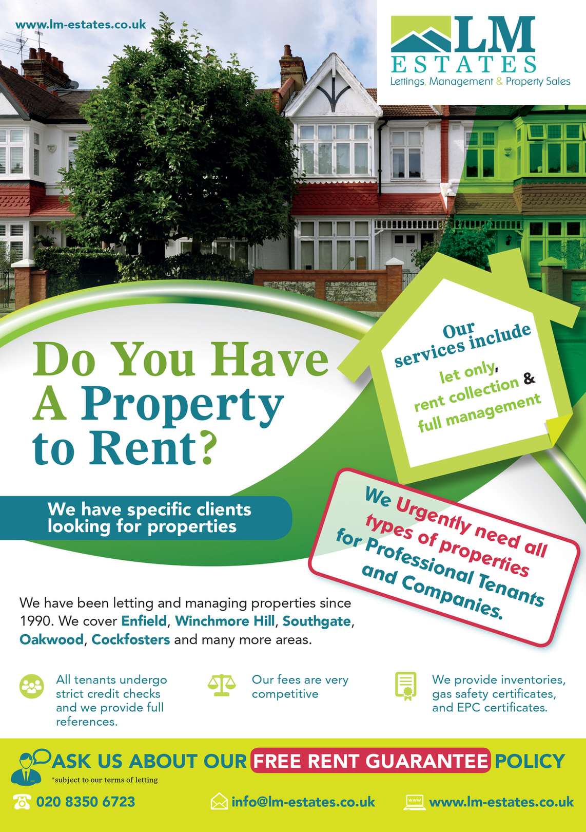 Flyer design for LM Estates detail