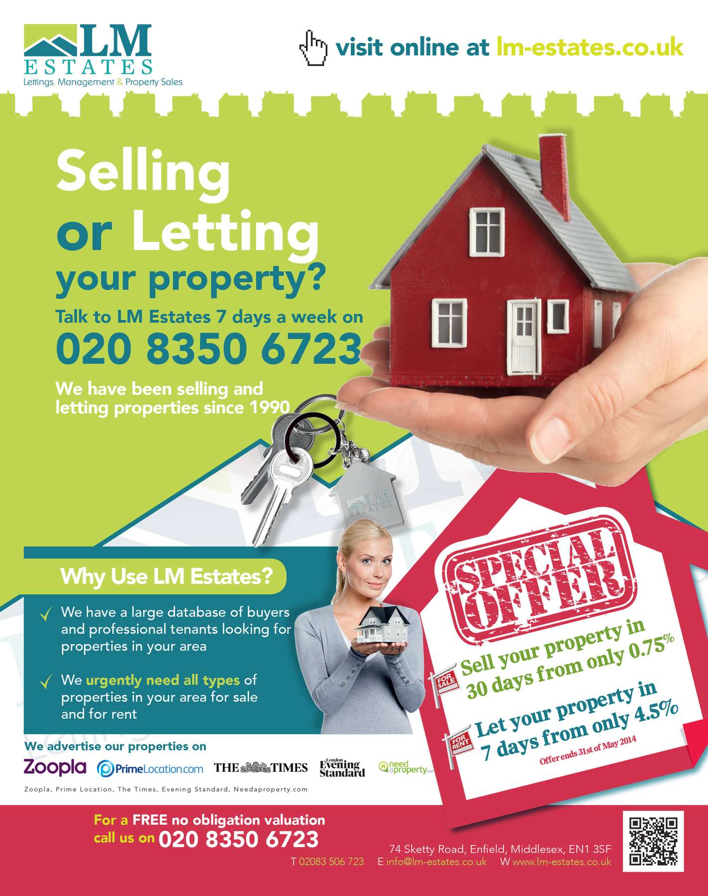 Flyer design for LM Estates detail