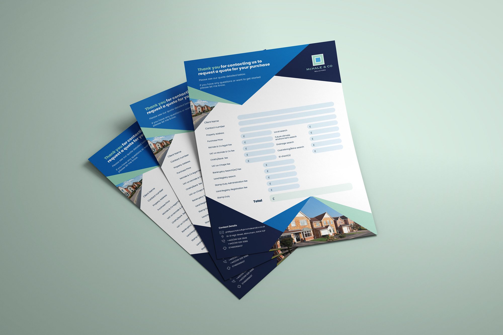 Flyer design for McHale & Co detail