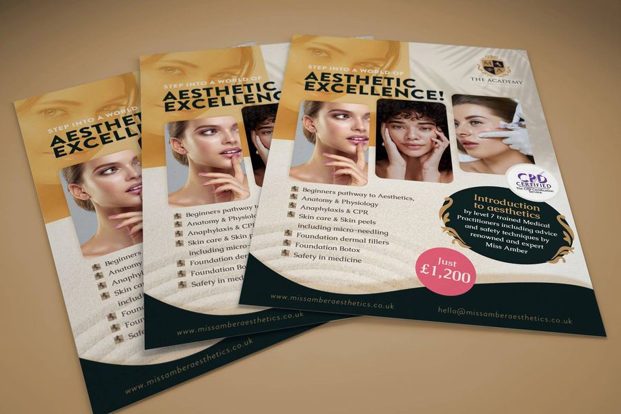 Flyer design for Miss Amber Aesthetics