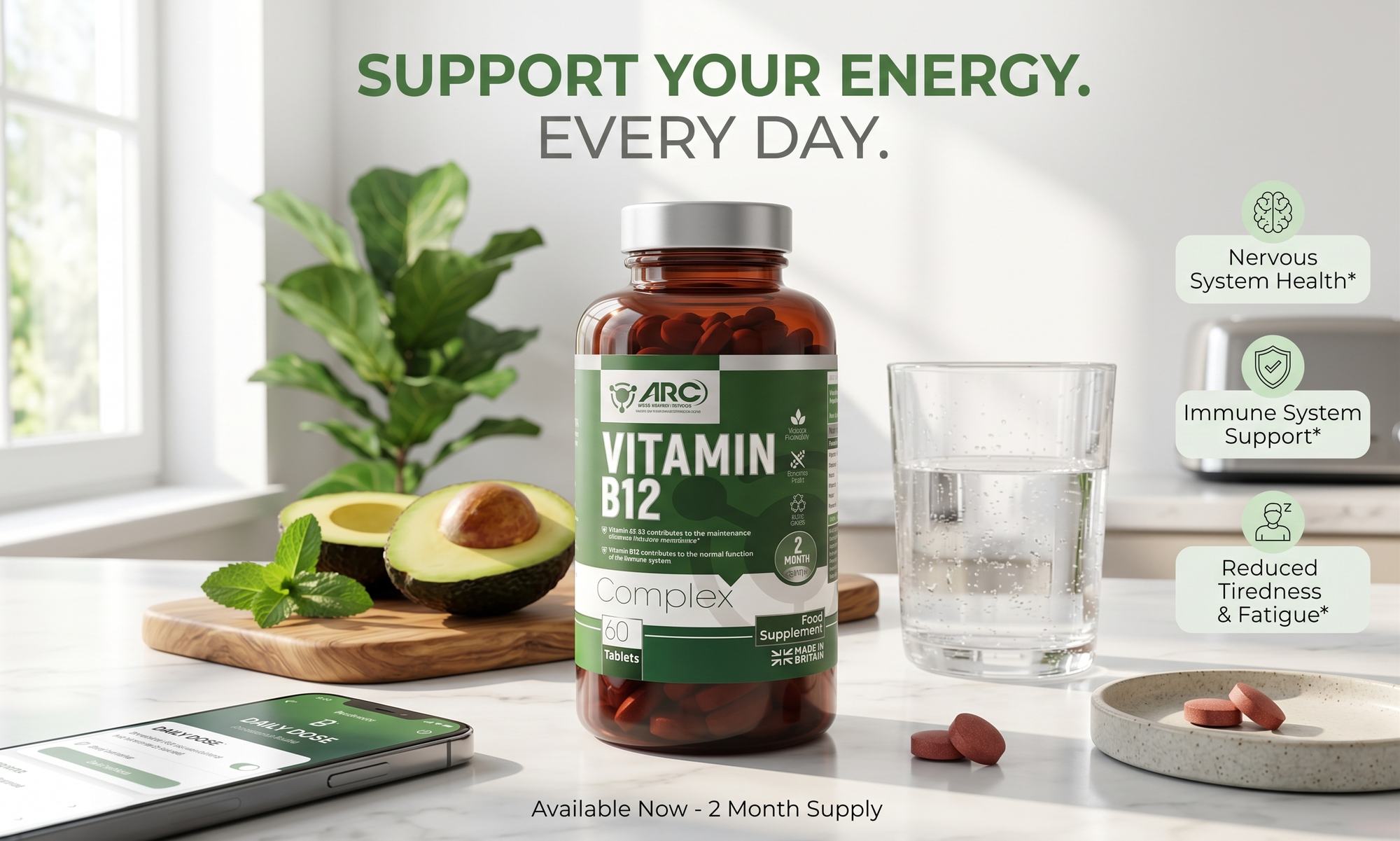Packaging design for Arc Health Nutrition detail