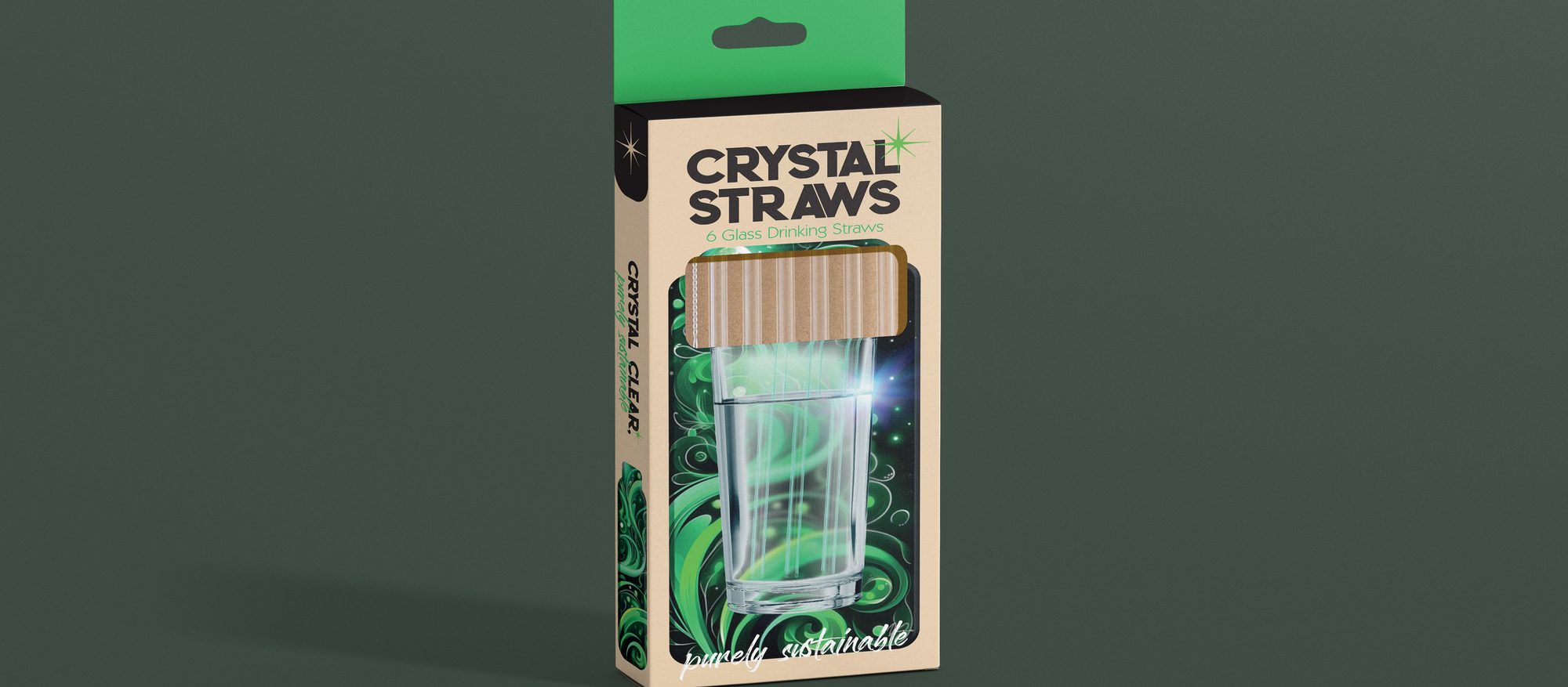 Packaging design for Crystal Straws detail