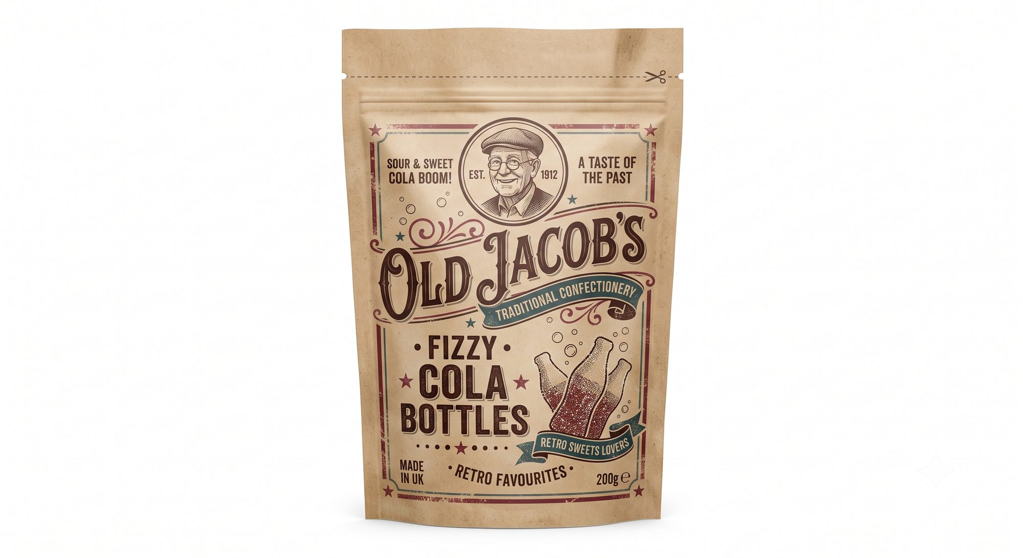 Packaging design for Old Jacobs detail