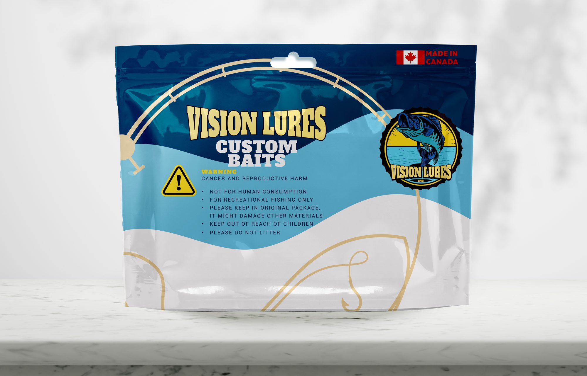 Packaging design for Vision Lures detail