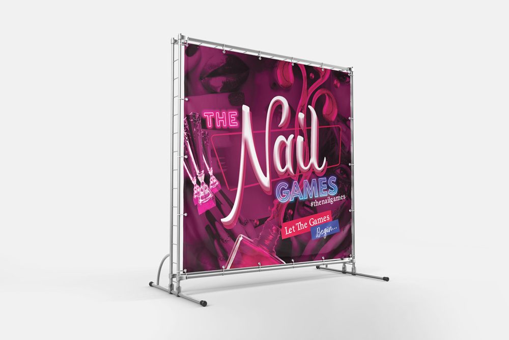 Signage and display for The Nail Games detail