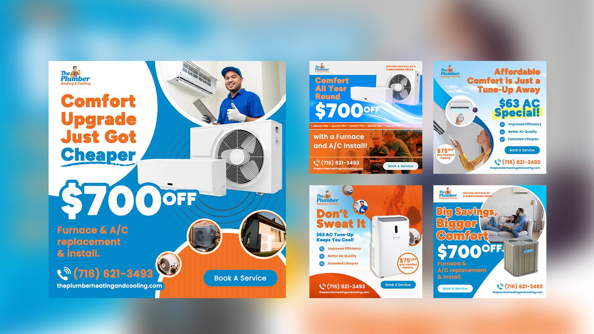 Social media design for The Plumber Heating and Cooling