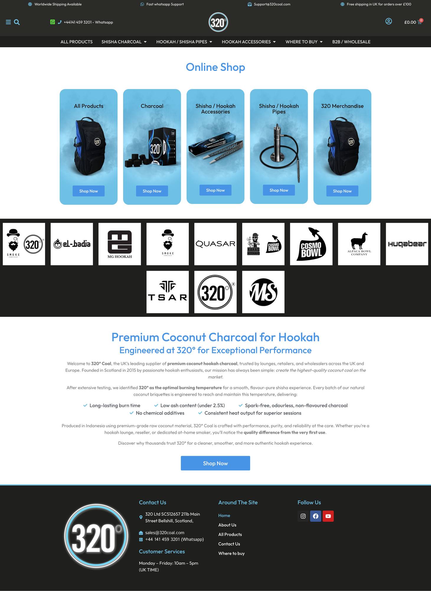 Website design for 320 Coals detail
