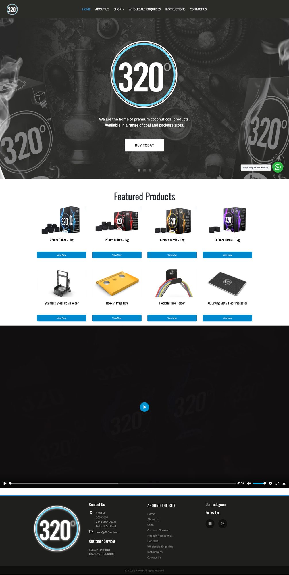 Website design for 320 Coals detail