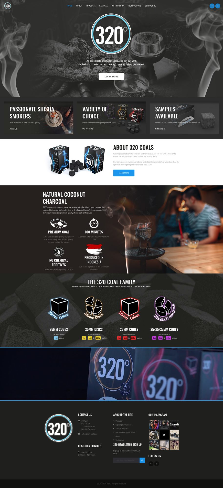 Website design for 320 Coals detail
