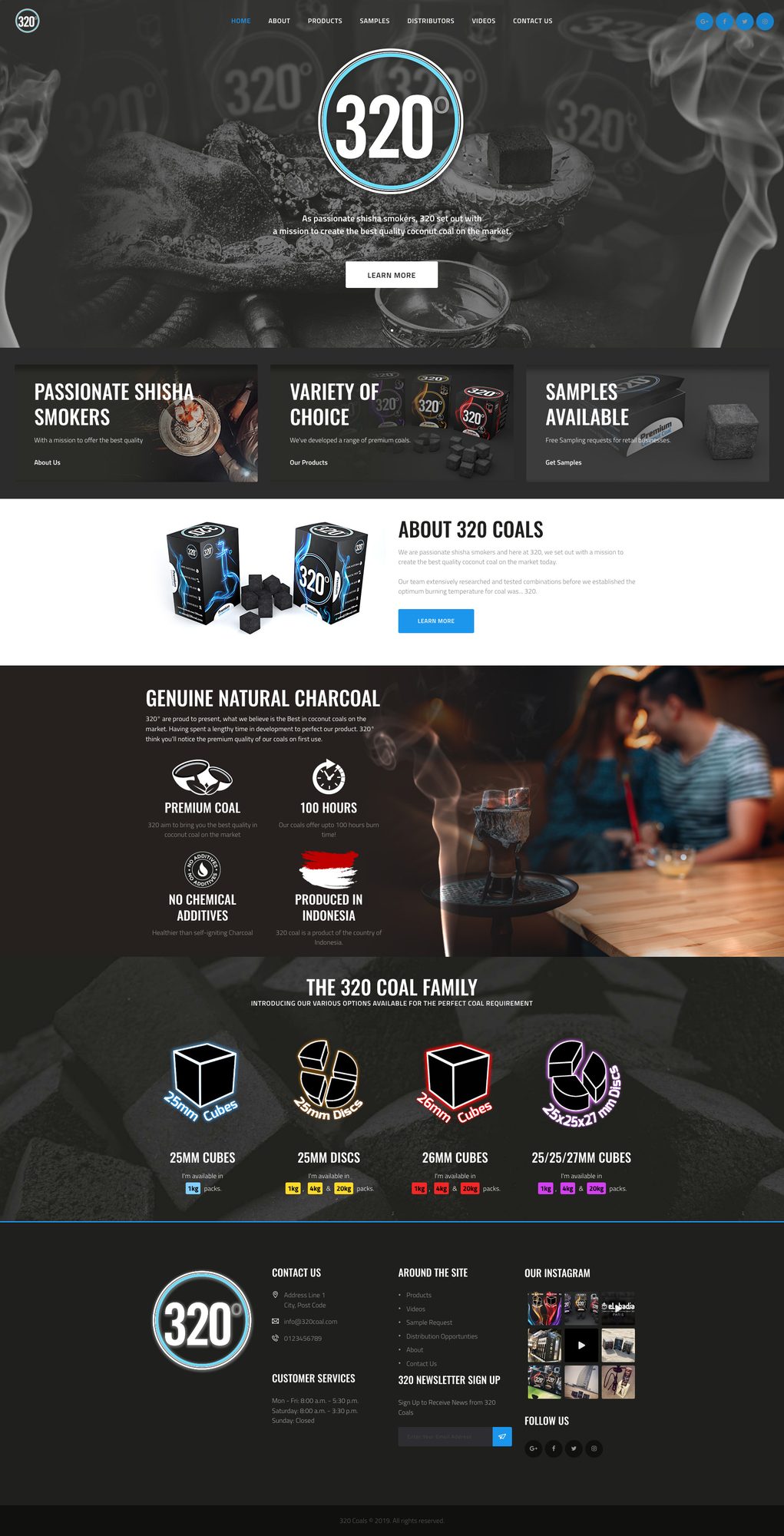 Website design for 320 Coals