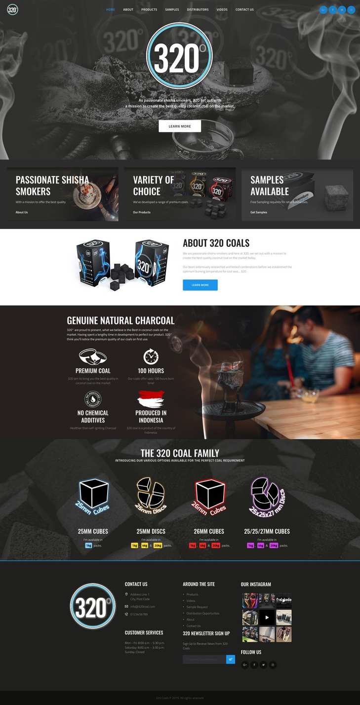 Website design for 320 Coals