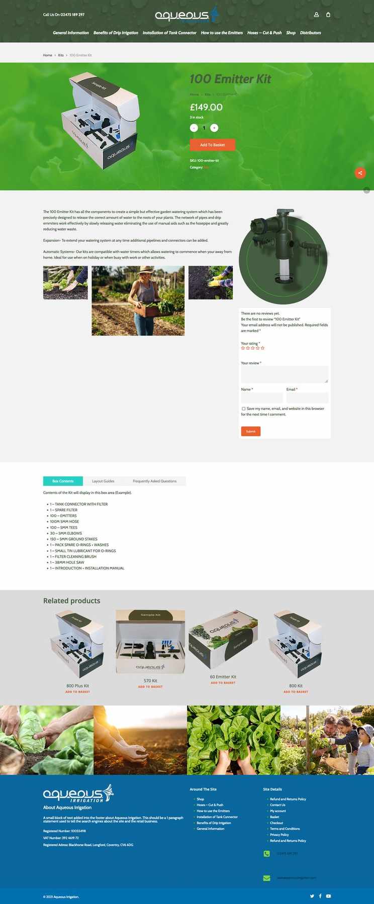 Website design for Aqueous Irrigation