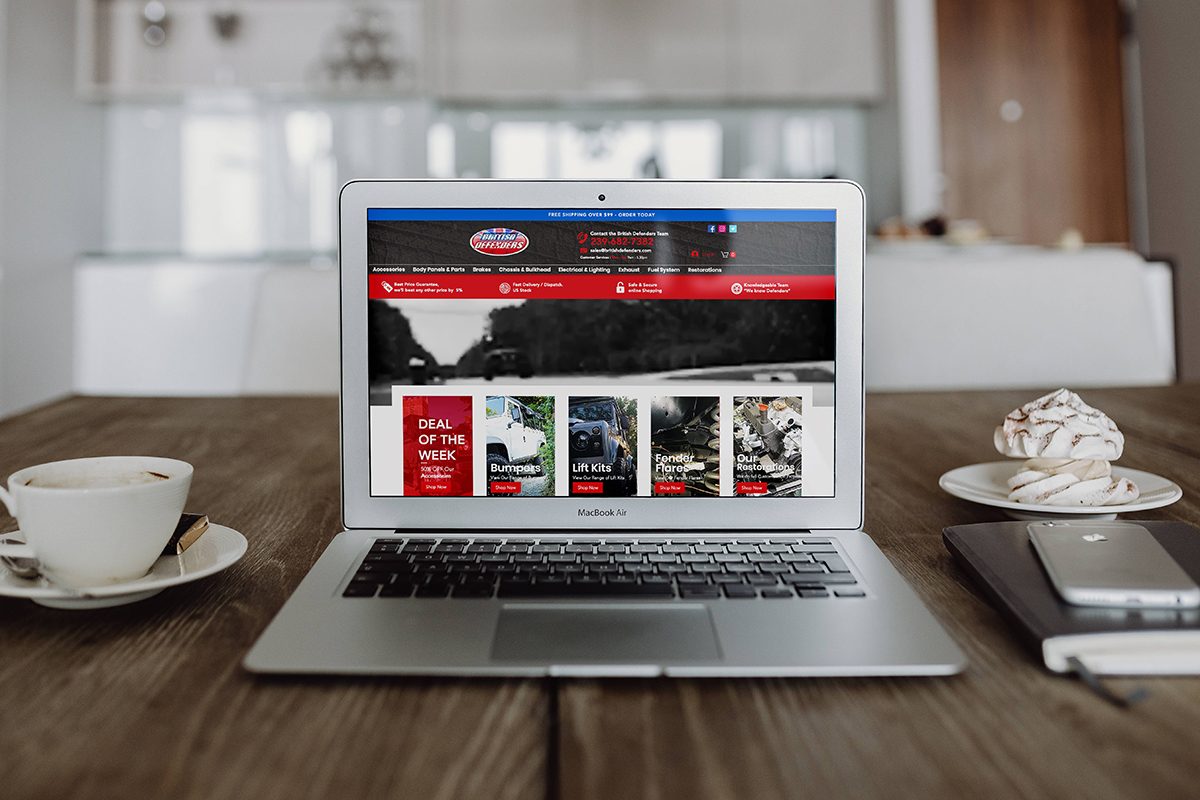 Website design for British Defenders detail