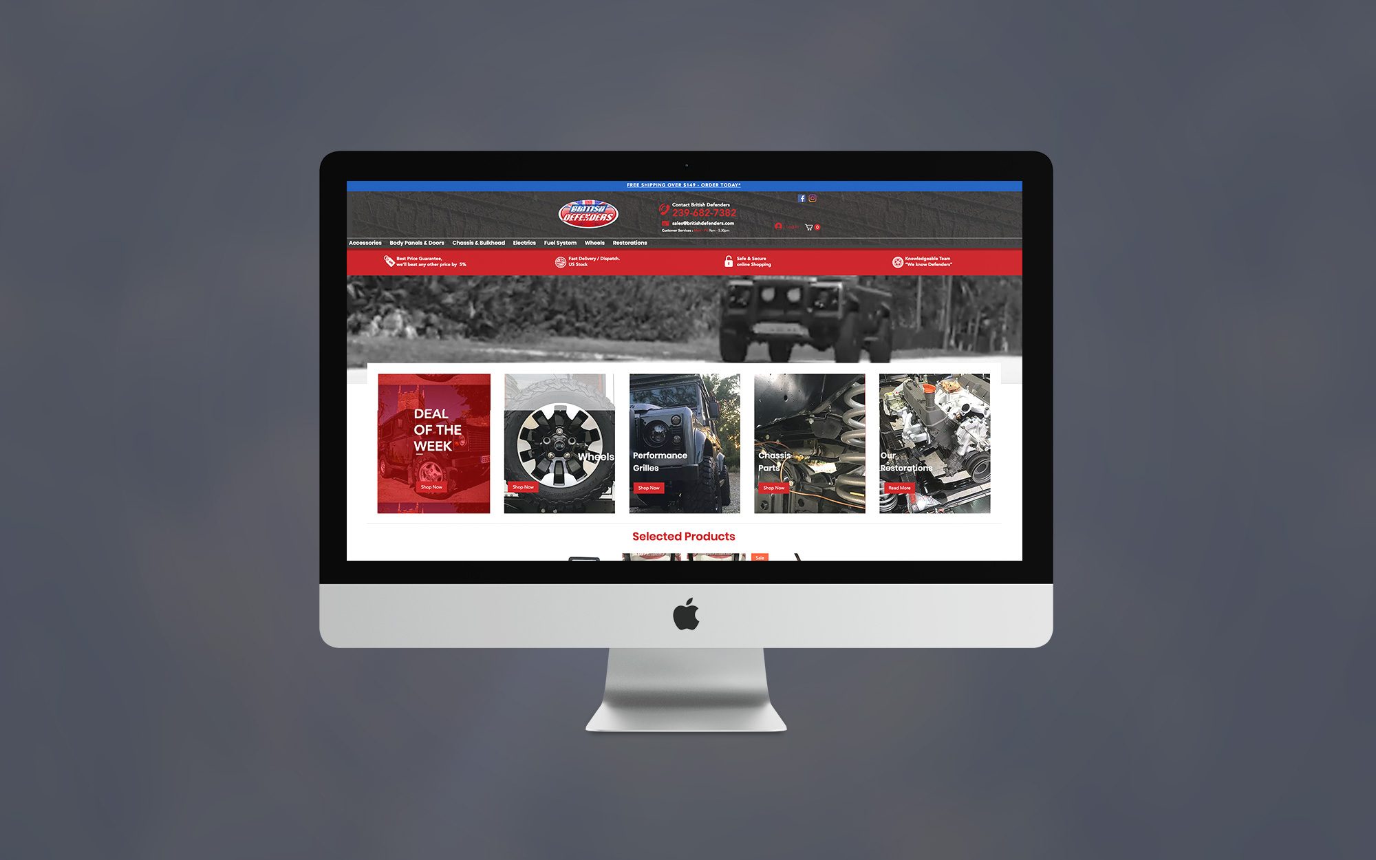 Website design for British Defenders detail