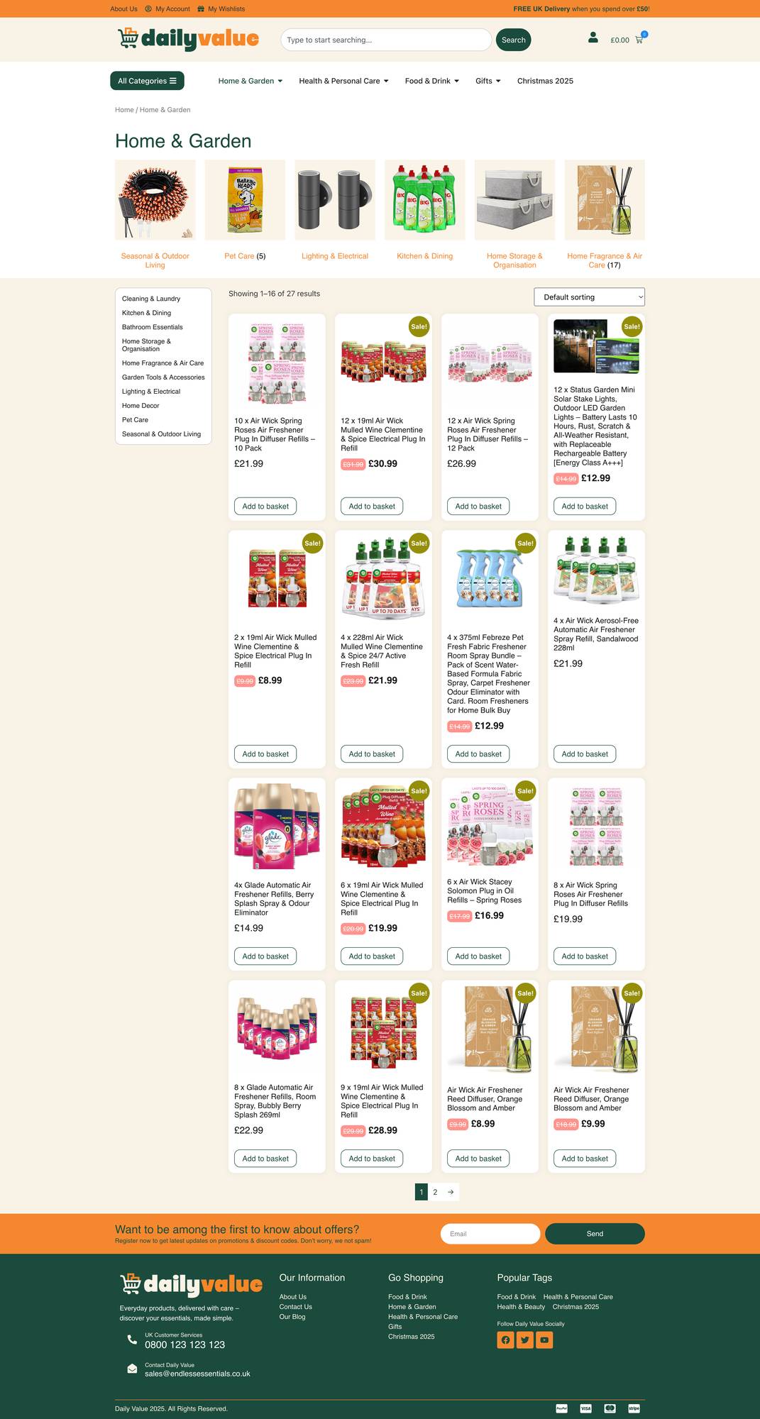 Website design for Daily Value detail