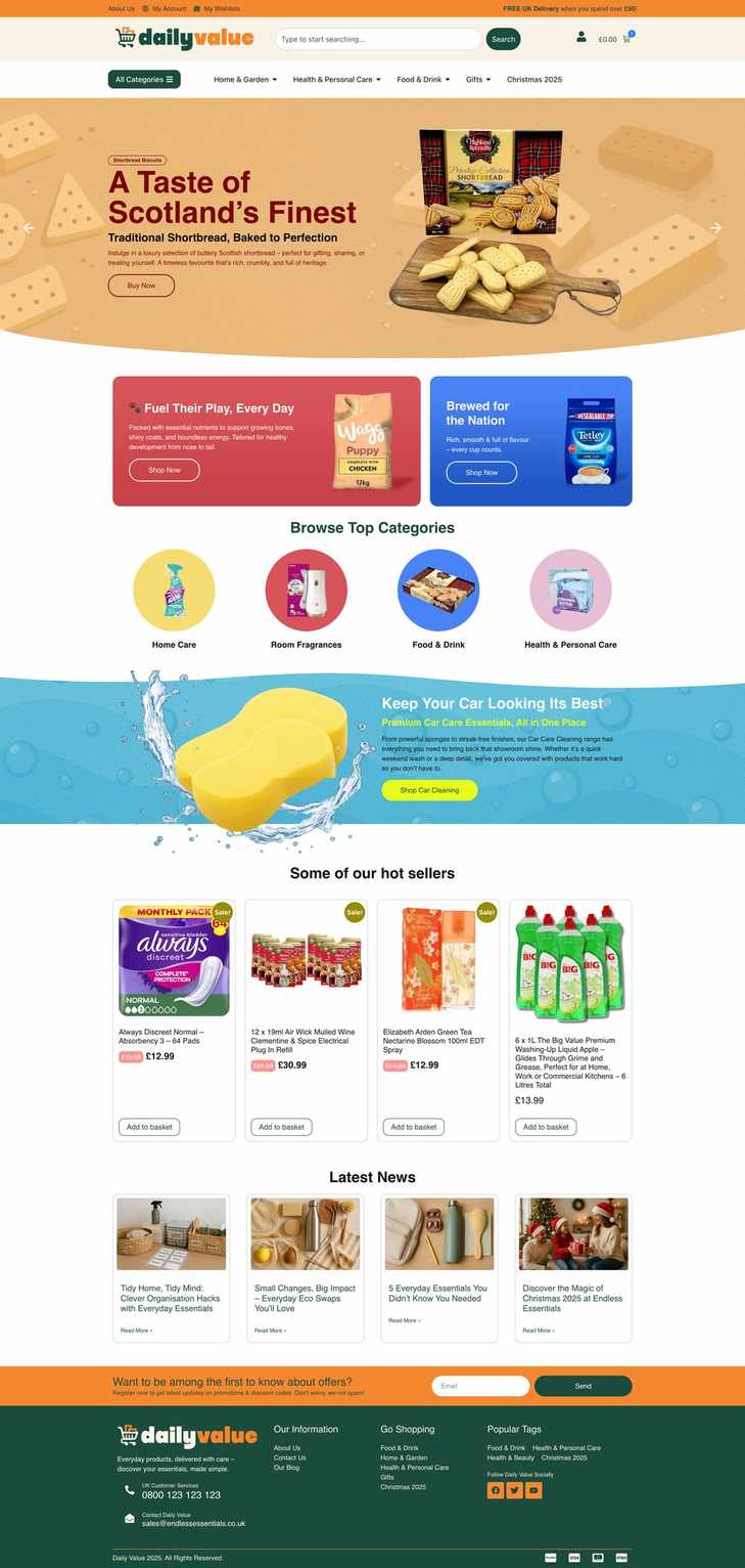 Website design for Daily Value