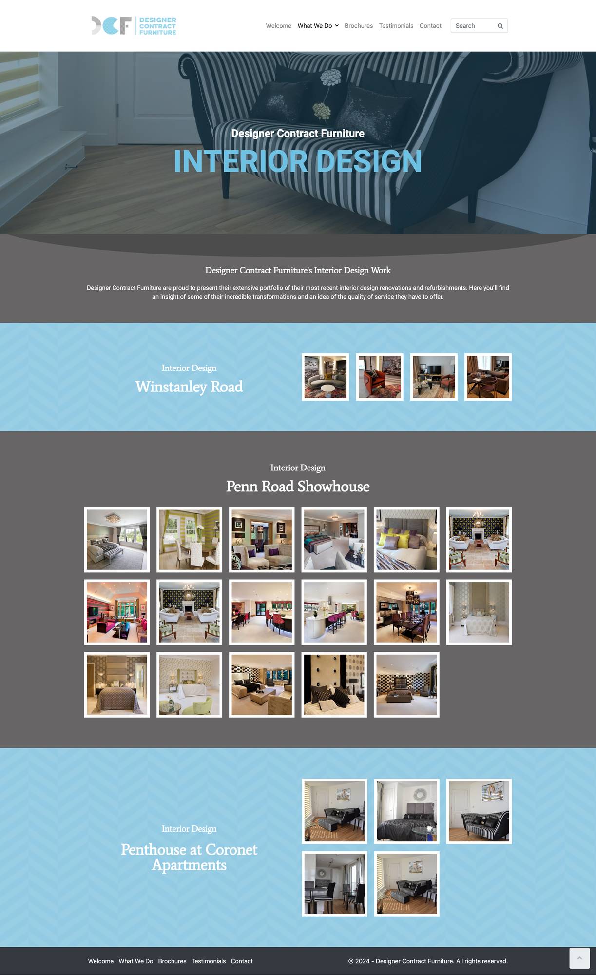 Website design for Designer Contract Furniture detail