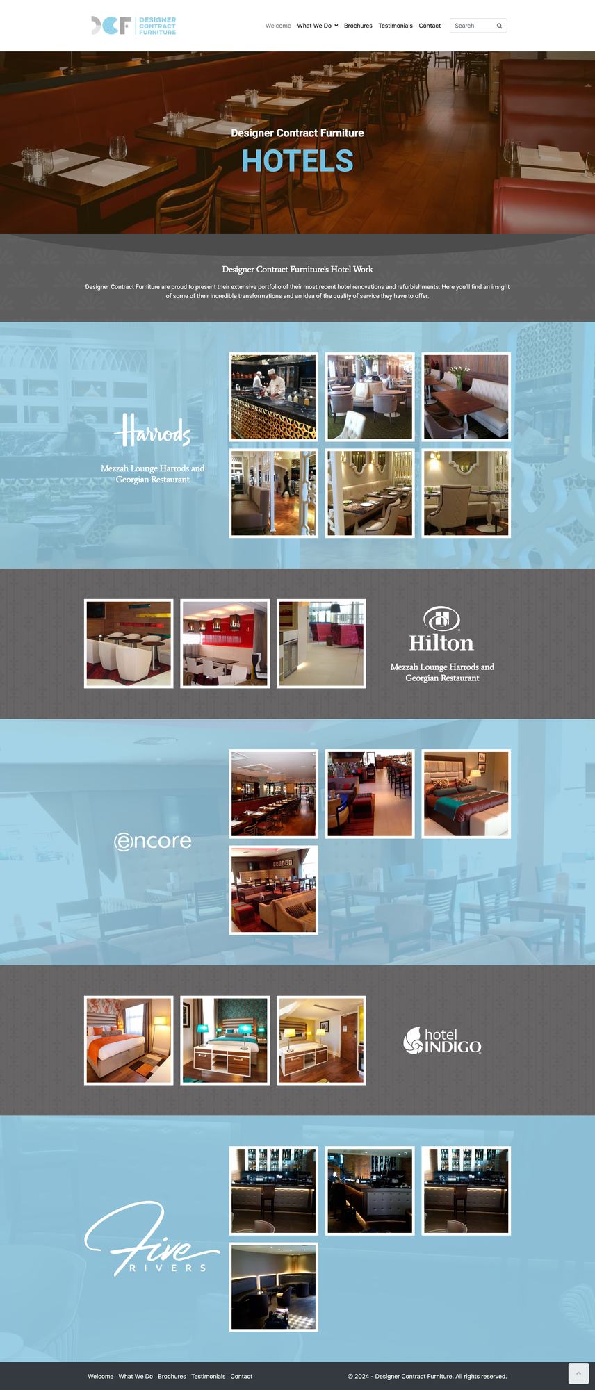 Website design for Designer Contract Furniture detail