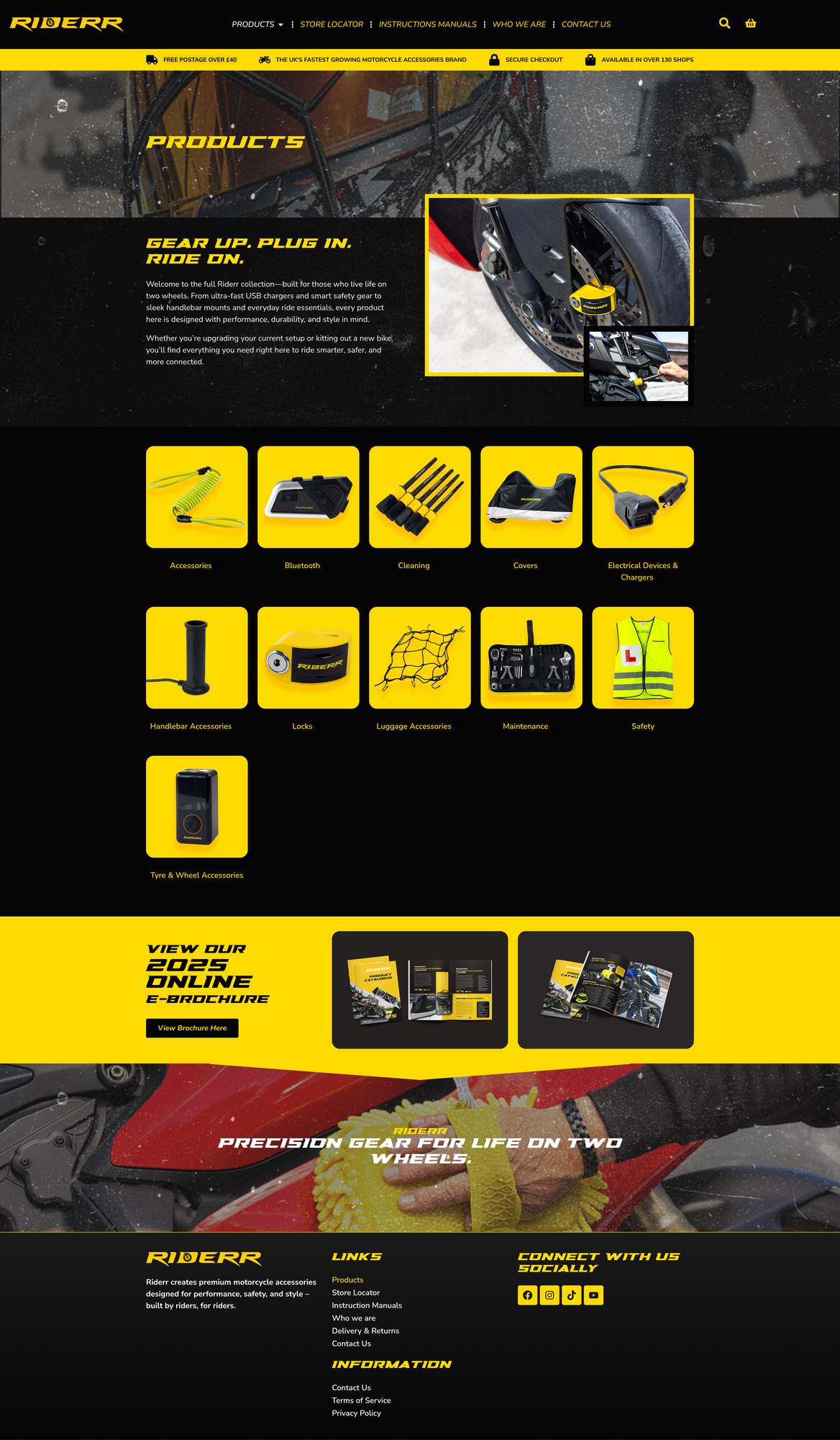 Website design for Riderr detail
