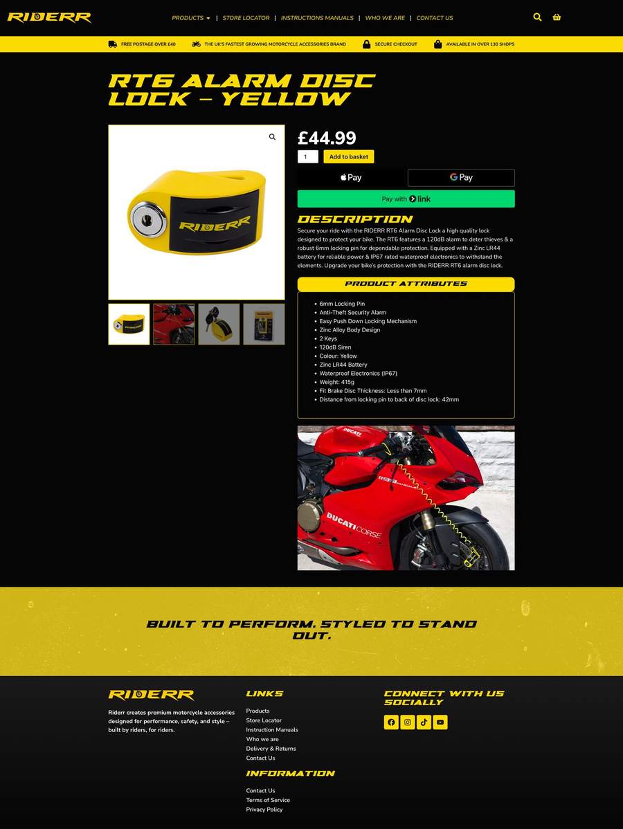 Website design for Riderr