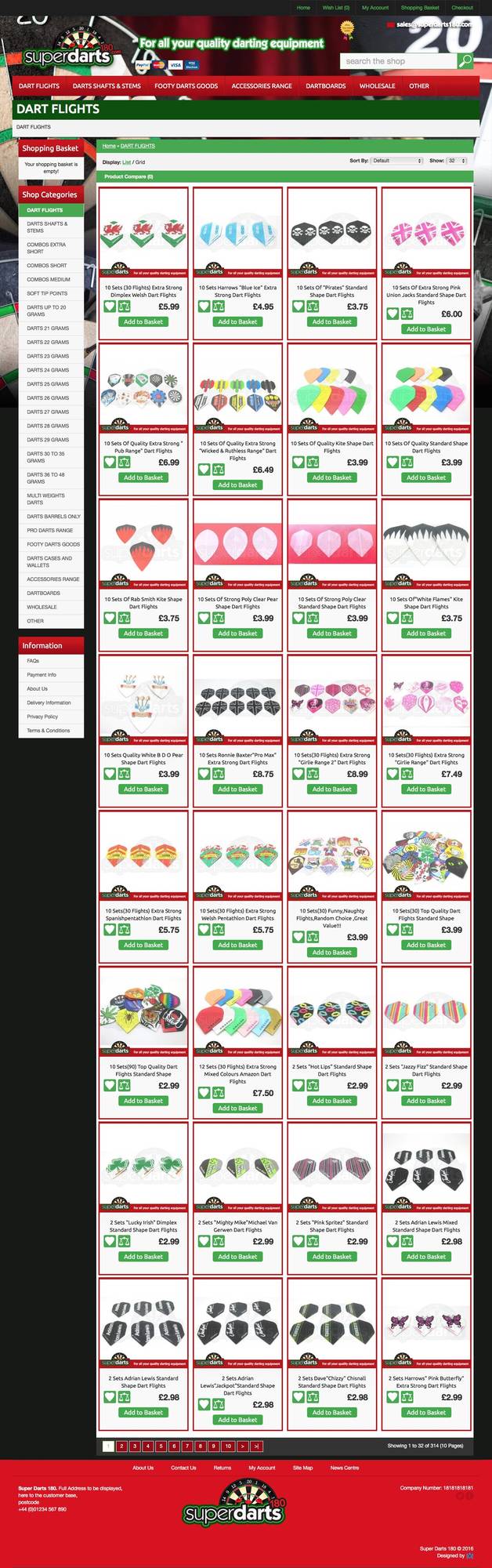 Website design for Super Darts 180 detail