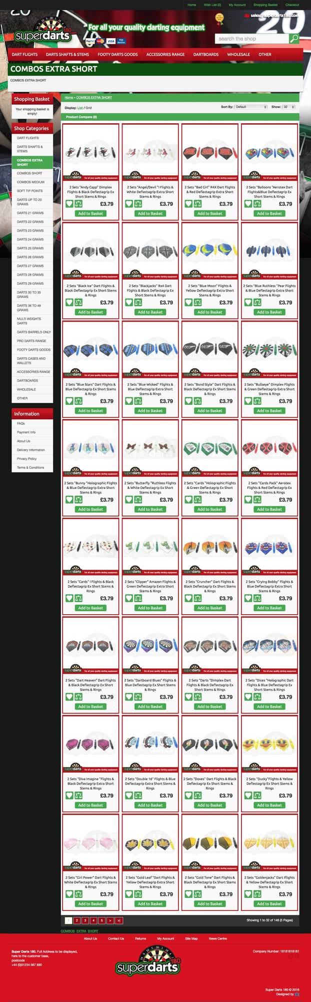 Website design for Super Darts 180 detail