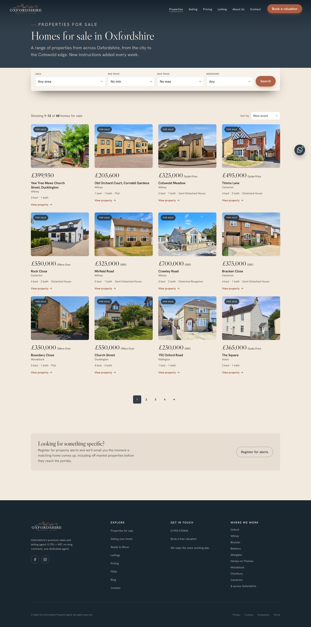 Website design for The Oxfordshire Property Agent