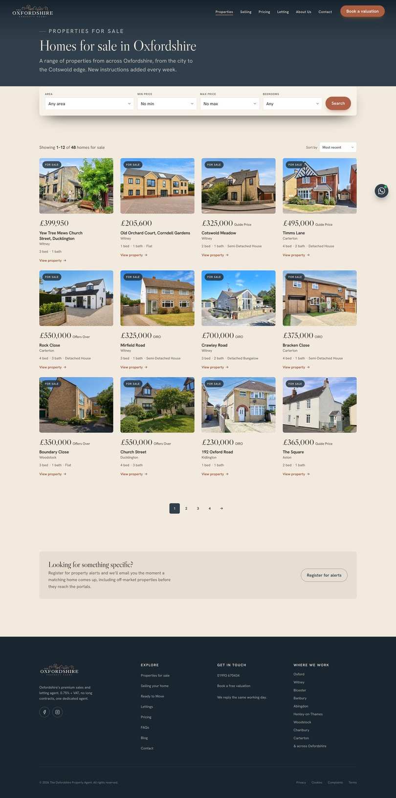 Website design for The Oxfordshire Property Agent