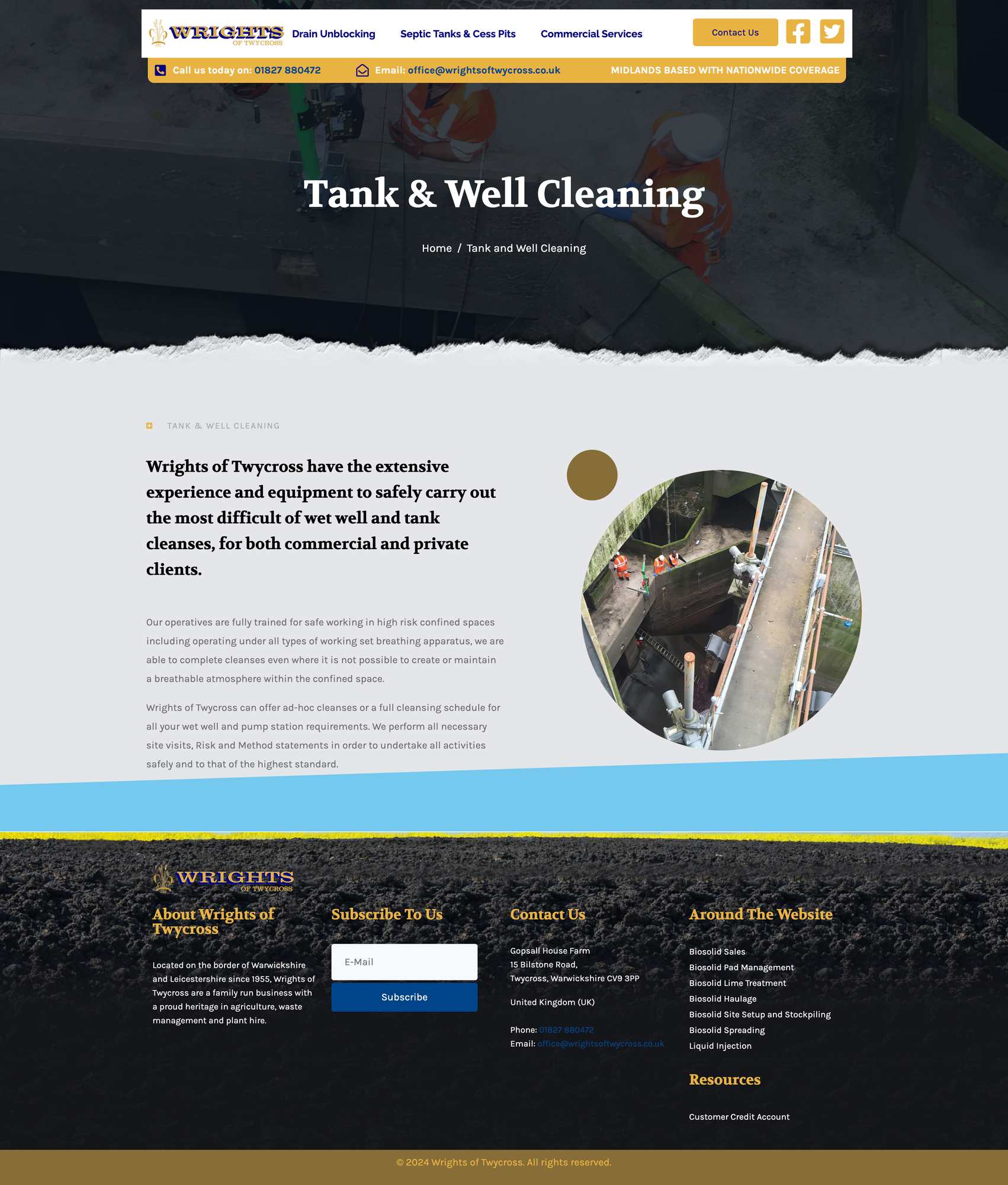 Website design for Wrights of Twycross detail