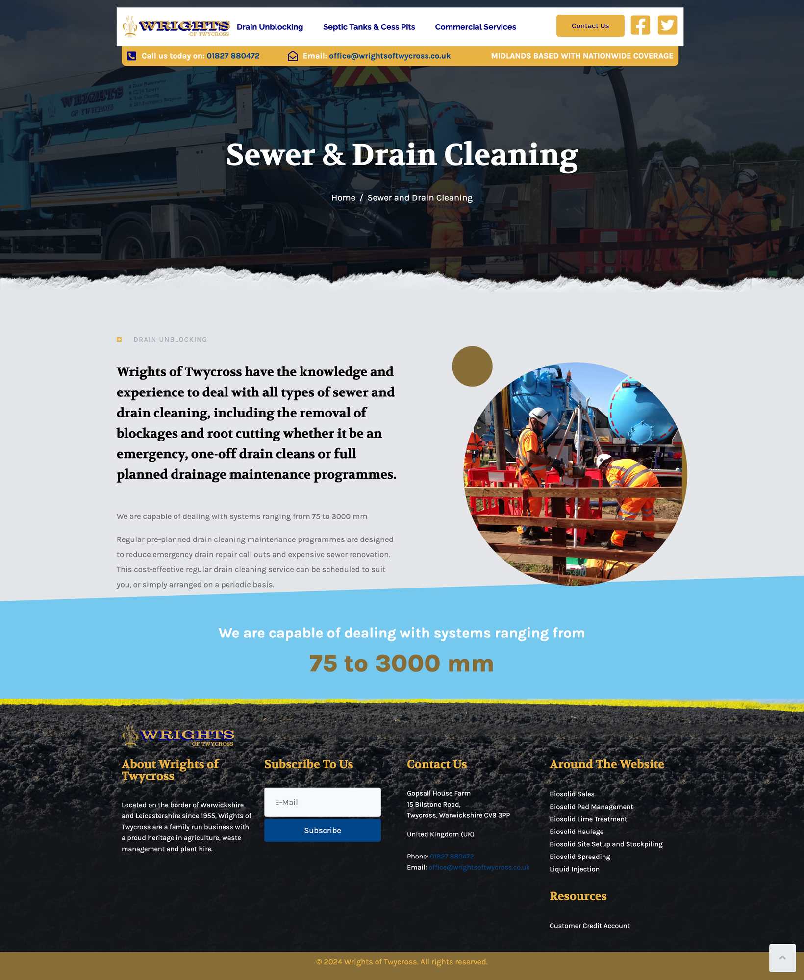 Website design for Wrights of Twycross